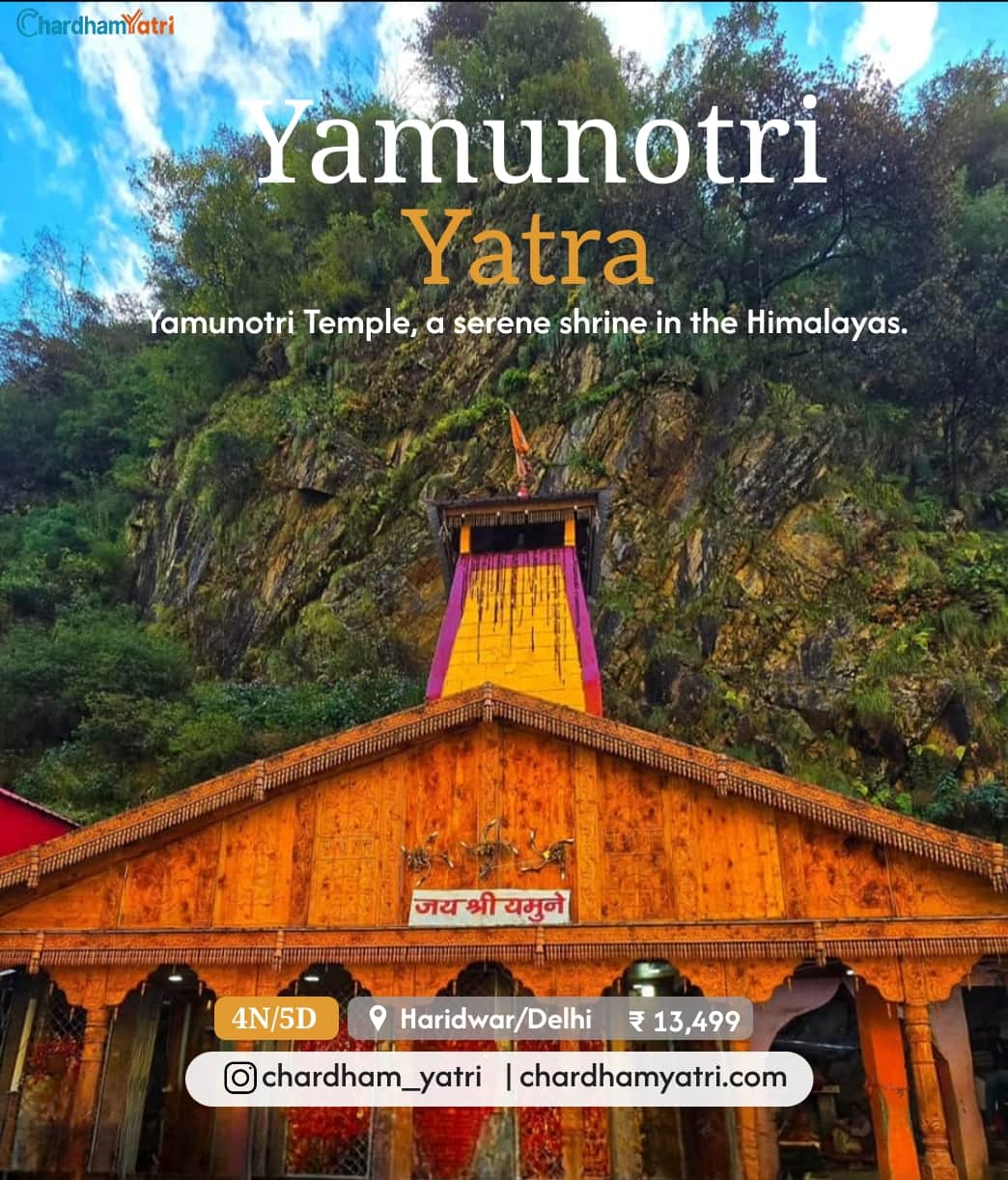 Yamunotri Temple of Maa Yamuna with the Jai Shri Yamune board